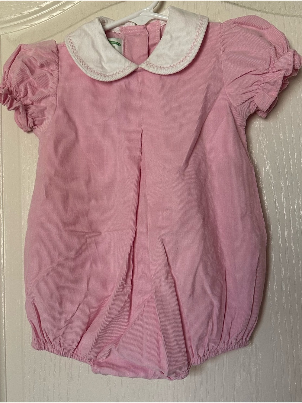 Zuccini Baby Girl Pink Corduroy Bubble Romper 9M Peter Pan Collar